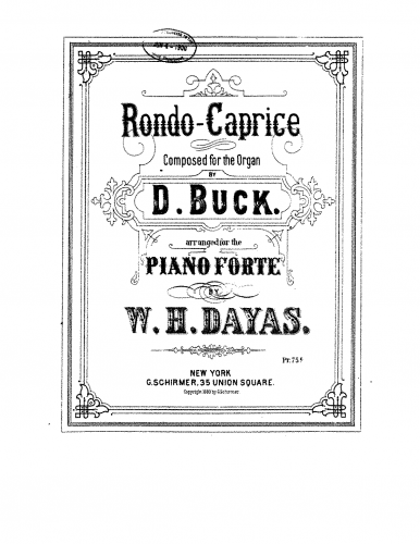 Buck - Rondo-caprice - For Piano Solo (Dayas) - Score