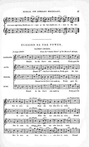 Astorga - Stabat Mater - Vocal Score Chorus: Blessed be the Power - Score