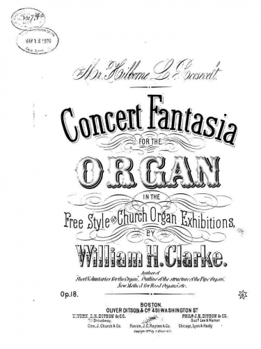 Clarke - Concert Fantasia - Organ Scores - Score