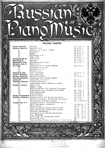 Arensky - 24 Morceaux caractéristiques - Piano Score Selections - 13. Etude in F-sharp major