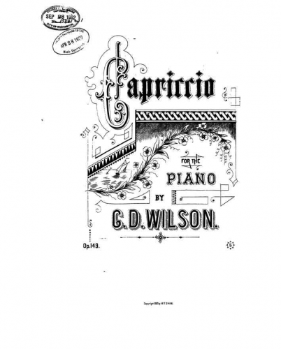 Wilson - Capriccio - Piano Score - Score