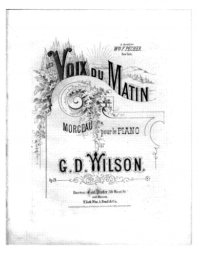 Wilson - Les voix du matin - Piano Score - Score