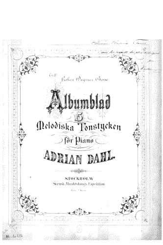 Dahl - 5 Melodysk Tonstycken - complete score