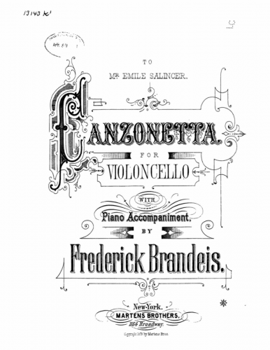 Brandeis - Canzonetta - Score
