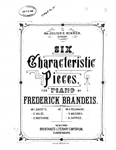 Brandeis - 6 Characteristic Pieces - 1. Gavotte