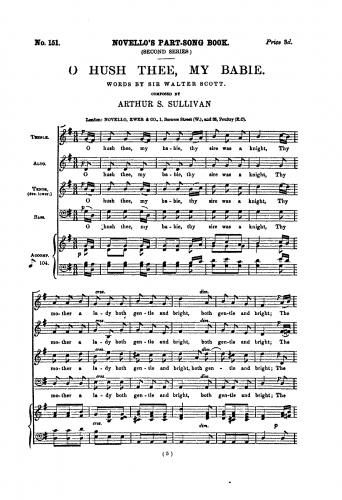 Sullivan - O Hush Thee, My Babie - Score