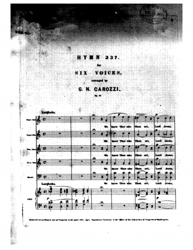 Carozzi - Hymn 337 - Score