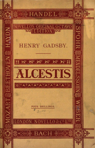 Gadsby - Alcestis - Vocal Score - Score