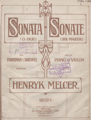 Melcer-Szczawi?ski - Violin Sonata - Violin part