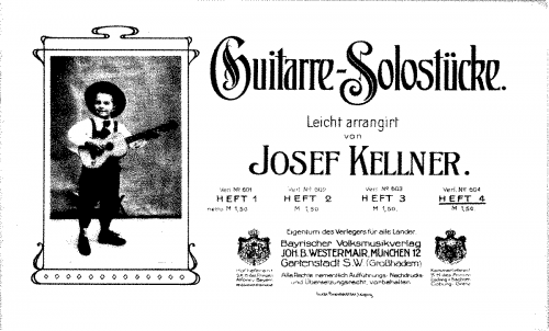 Kellner - Guitarre-Solostücke - Heft IV