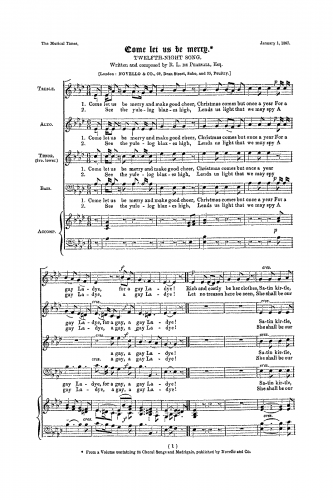 Pearsall - Come Let Us Be Merry. Twelfth-Night Song. - Score