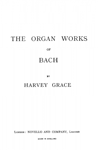 Grace - The Organ Works of Bach - Complete book