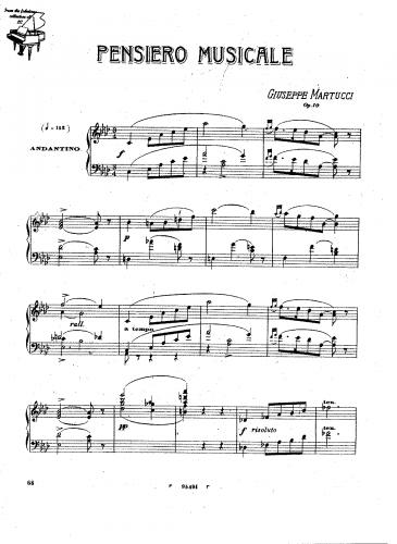 Martucci - Pensiero Musicale - Score