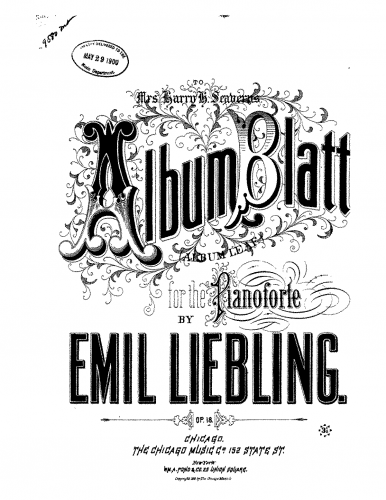 Liebling - Albumblatt - Score