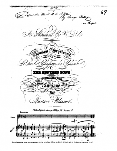 Blessner - Chanson styrienne - Score