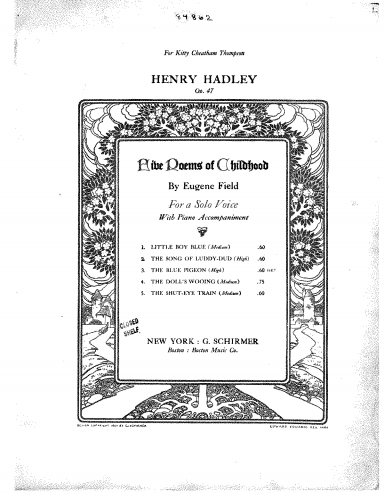 Hadley - 5 Poems of Childhood - Score