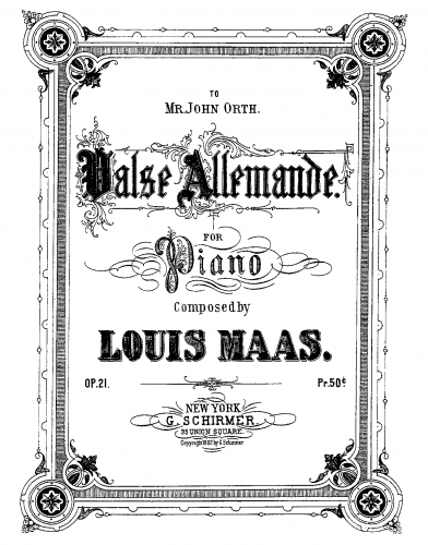 Maas - Valse Allemande - Piano Score - Score