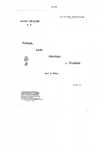 Ceillier - Prélude, Lude, Interlude et Postlude - Score
