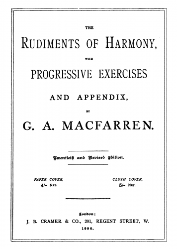 Macfarren - The Rudiments of Harmony - Books - Complete Book