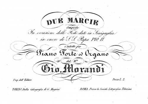 Morandi - 2 Marcie - For Piano or Organ (Composer) - Score