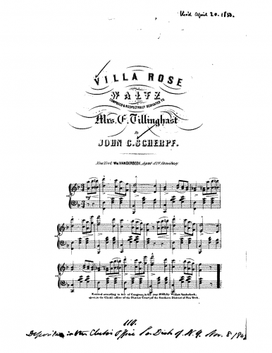 Scherpf - Villa Rose - Piano Score - Score