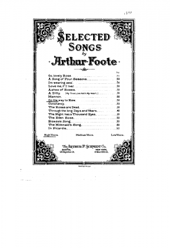 Foote - On the Way to Kew - Score