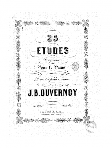 Duvernoy - 25 Études progressives - Score