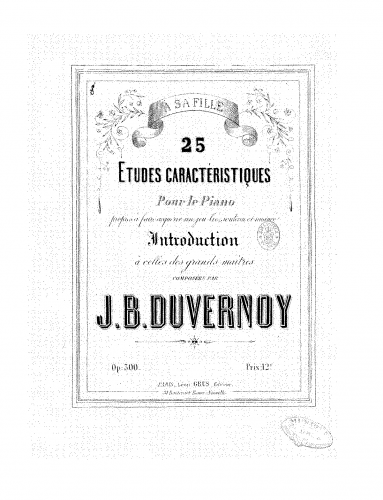 Duvernoy - 25 Études caractéristiques - Score