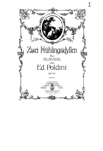 Poldini - 2 Frühlingsidyllen, Op. 57 - Score