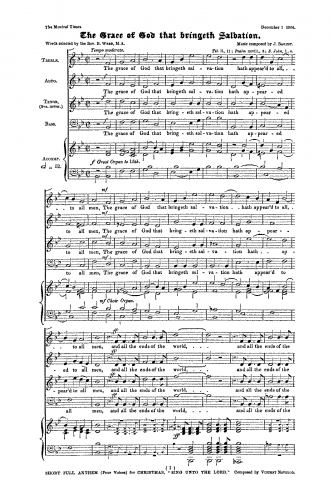 Barnby - The Grace of God That Bringeth Salvation - Score