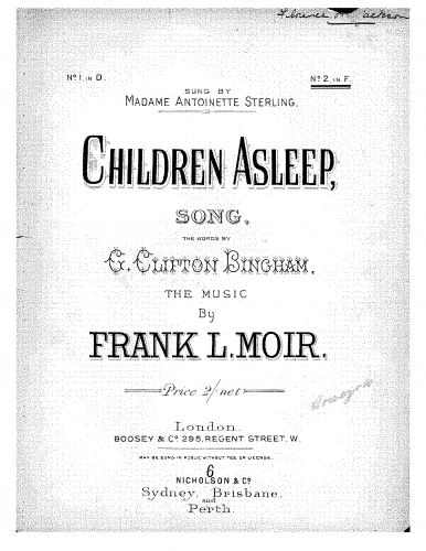 Moir - Children Asleep - Score