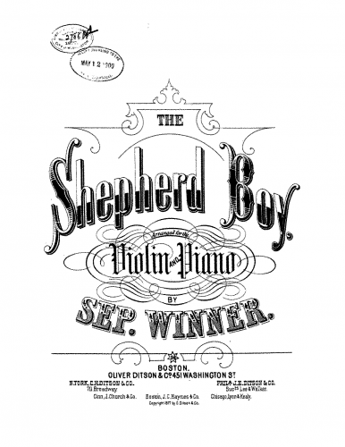 Wilson - The Shepherd Boy - For Violin and Piano (Winner) - Score