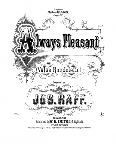 Raff - Always Pleasant - Piano Score - Score