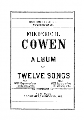 Cowen - 12 Songs, 1st Set - Score