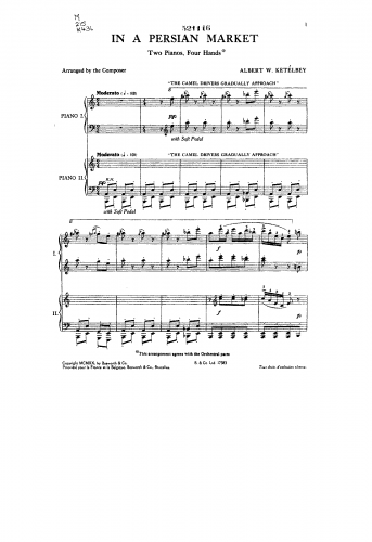 Ketèlbey - In a Persian Market - For 2 Pianos, 4 hands (Composer) - Score