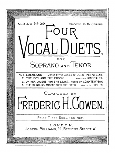 Cowen - 4 Vocal Duets - Score