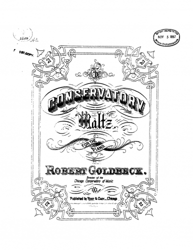 Goldbeck - Conservatory - Piano Score - Score