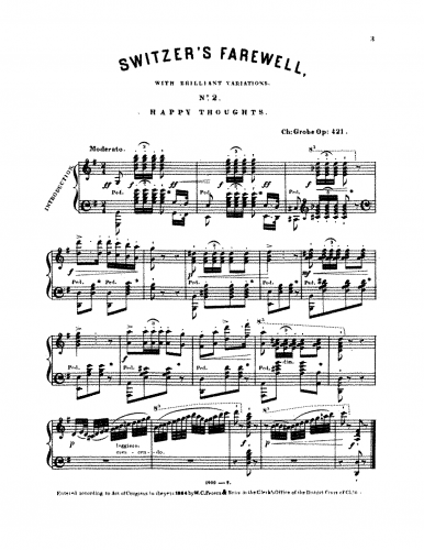 Grobe - Switzer's Farewell - Piano Score - Score