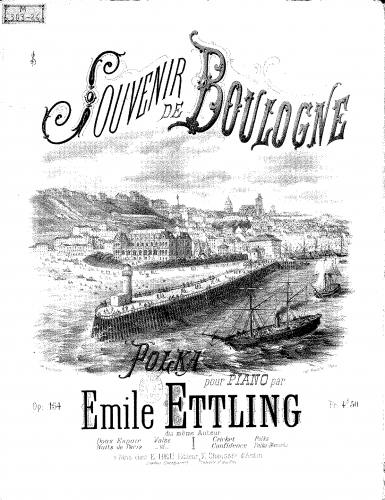 Ettling - Souvenir de Boulogne - For Piano - Score