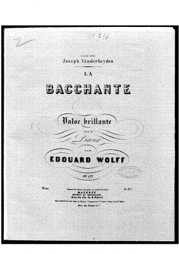 Wolff - La bacchante - Piano Score - Score