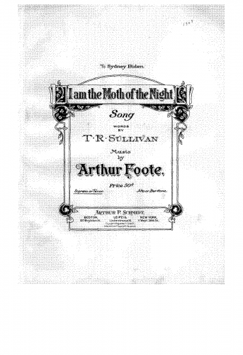 Foote - I am the Moth of the Night - Score