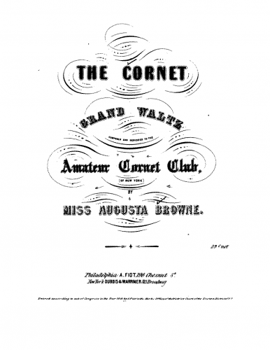 Browne - The Cornet - Piano Score - Score
