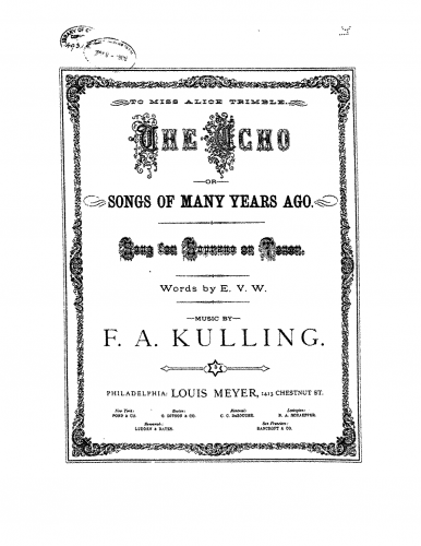 Kulling - The Echo, Op. 37 - Score