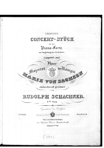 Schachner - Grosses Concert-Stück - For Piano Solo - Score