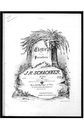 Schachner - Elegie - Piano Score - Score