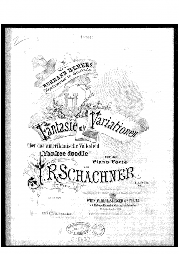 Schachner - Fantasie mit Variationen über das amerikanische Volkslied 'Yankee doodle' - Piano Score - Score