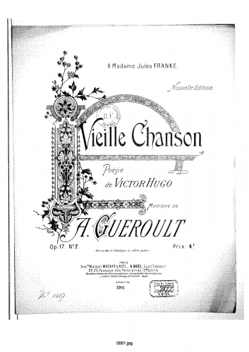Guéroult - Vieille chanson - Score