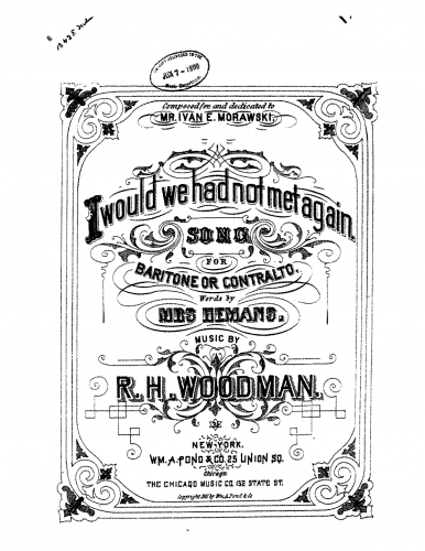 Woodman - I Would We Had Not Met Again - Score