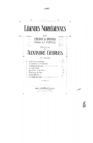 Georges - Légendes norvégiennes - Score