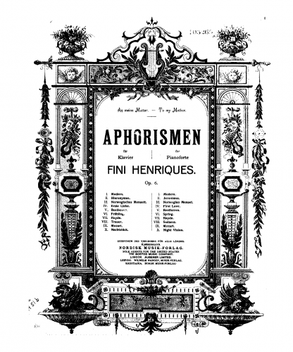 Henriques - Aphorismen - Score